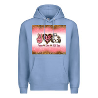 Colony Blue peace love shih tzu Premium Hoodie - Jasminsmagicworld