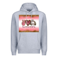 Heather Grey peace love shih tzu Premium Hoodie - Jasminsmagicworld