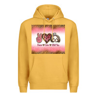 Mustard peace love shih tzu Premium Hoodie - Jasminsmagicworld