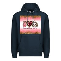 Navy peace love shih tzu Premium Hoodie - Jasminsmagicworld