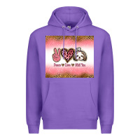 Purple peace love shih tzu Premium Hoodie - Jasminsmagicworld