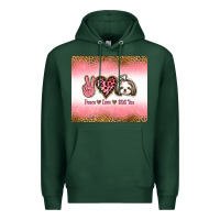 Sports Green peace love shih tzu Premium Hoodie - Jasminsmagicworld