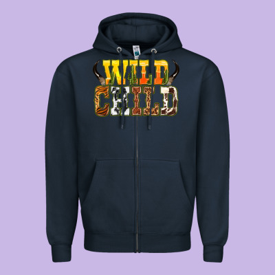 Western Wild Child Zipper Hoodie Designed By Texasbilliewilder
