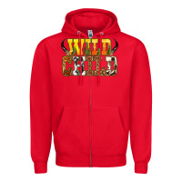 Red Western wild child Zipper Hoodie - texasbilliewilder