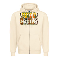 Sandshell Western wild child Zipper Hoodie - texasbilliewilder