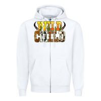 White Western wild child Zipper Hoodie - texasbilliewilder