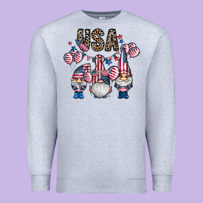 Usa America Gnome Premium Sweatshirt Designed By Cowhidedigitalart