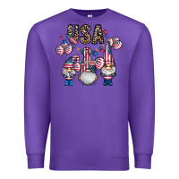 Purple usa america gnome Premium Sweatshirt - CowhideDigitalArt