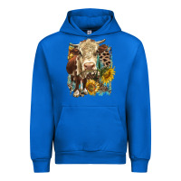 Cobalt Hereford heifer with sunflower and leopard Urban Hoodie - LillyAllenDesigns