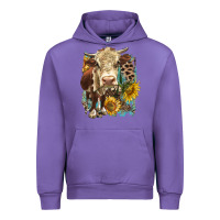 Tulip Hereford heifer with sunflower and leopard Urban Hoodie - LillyAllenDesigns