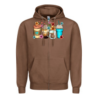 Chestnut flowers with coffee Zipper Hoodie - Zillion Design Studio