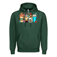 Sports Green flowers with coffee Zipper Hoodie - Zillion Design Studio
