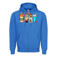 True Royal flowers with coffee Zipper Hoodie - Zillion Design Studio