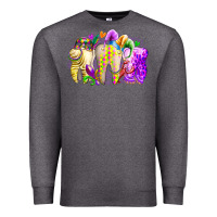 Charcoal Heather mardi gras tooth Premium Sweatshirt - RacoonDesign