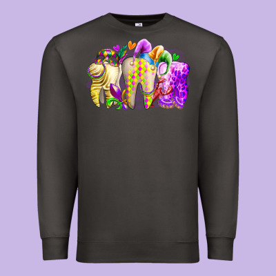Mardi Gras Tooth Premium Sweatshirt Designed By Racoondesign