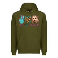 Army Green peace love labradoodle Premium Hoodie - Jasminsmagicworld