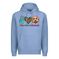 Colony Blue peace love labradoodle Premium Hoodie - Jasminsmagicworld