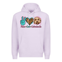 Lilac peace love labradoodle Premium Hoodie - Jasminsmagicworld