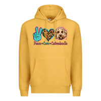 Mustard peace love labradoodle Premium Hoodie - Jasminsmagicworld