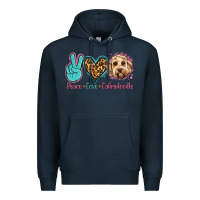 Navy peace love labradoodle Premium Hoodie - Jasminsmagicworld