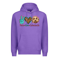 Purple peace love labradoodle Premium Hoodie - Jasminsmagicworld
