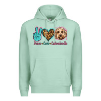 Seafoam peace love labradoodle Premium Hoodie - Jasminsmagicworld