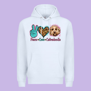 Peace Love Labradoodle Premium Hoodie Designed By Jasminsmagicworld