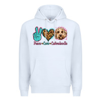 White peace love labradoodle Premium Hoodie - Jasminsmagicworld
