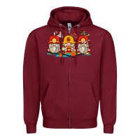 Burgundy firefighter gnomes Zipper Hoodie - Zillion Design Studio