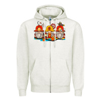 Oatmeal Heather firefighter gnomes Zipper Hoodie - Zillion Design Studio