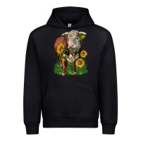 Hereford Bull With Sunflowers Urban Hoodie | Teevron