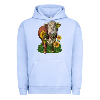 Pigment Grape Ice hereford bull with sunflowers Urban Hoodie - LillyAllenDesigns