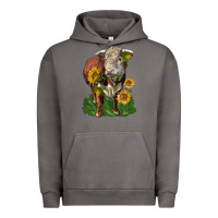 Pigment Tornado hereford bull with sunflowers Urban Hoodie - LillyAllenDesigns