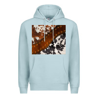 Blue Mist cowhide leather Premium Hoodie - BarkalooDesign