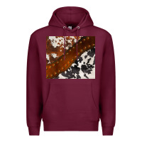 Burgundy cowhide leather Premium Hoodie - BarkalooDesign