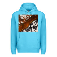 Ocean Blue cowhide leather Premium Hoodie - BarkalooDesign