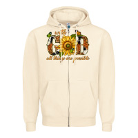 Sandshell With god all things are possible with sunflower Zipper Hoodie - texasbilliewilder