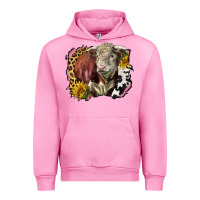 Fuchsia Pink hereford bull western background Urban Hoodie - LillyAllenDesigns