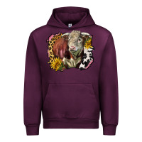Mauve Wine hereford bull western background Urban Hoodie - LillyAllenDesigns