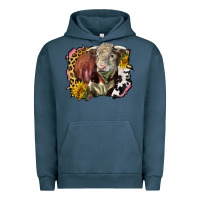 Pigment Midnight Navy hereford bull western background Urban Hoodie - LillyAllenDesigns