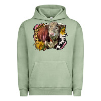 Pigment Oil Green hereford bull western background Urban Hoodie - LillyAllenDesigns