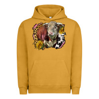 Pigment Peanut Butter hereford bull western background Urban Hoodie - LillyAllenDesigns