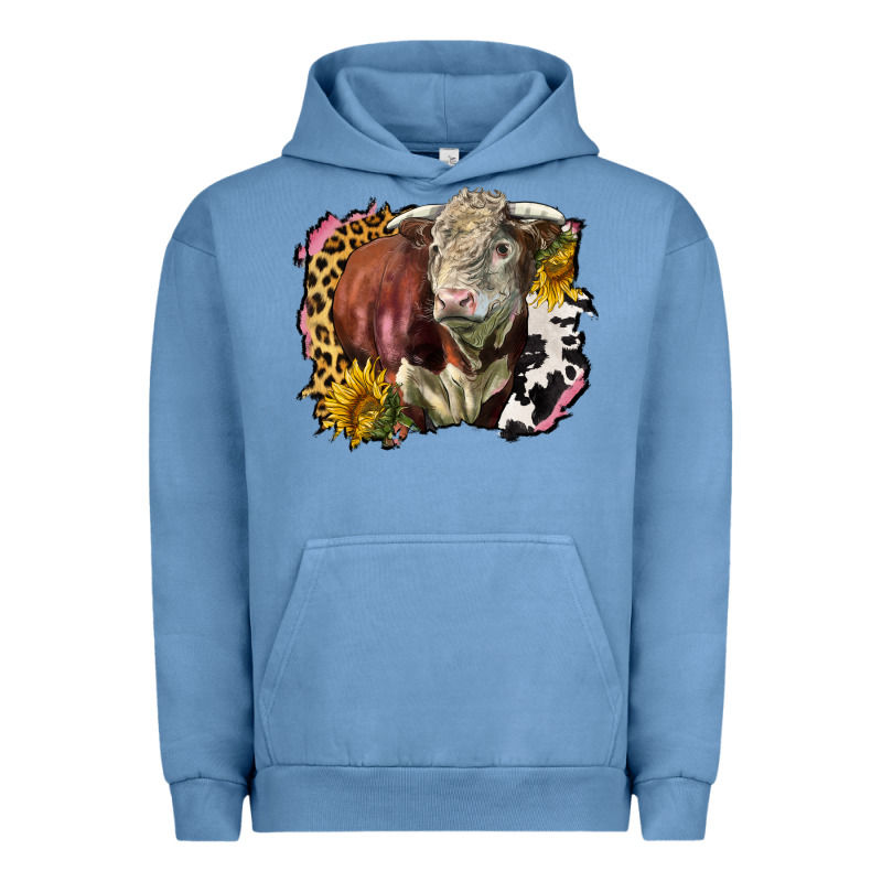 Hereford Bull Western Background Urban Hoodie by LillyAllenDesigns | Teevron
