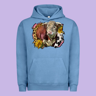 Hereford Bull Western Background Urban Hoodie Designed By Lillyallendesigns