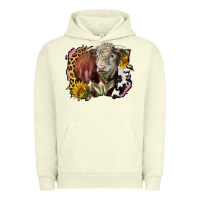 Pigment Pistachio hereford bull western background Urban Hoodie - LillyAllenDesigns