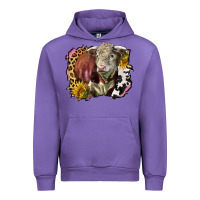 Tulip hereford bull western background Urban Hoodie - LillyAllenDesigns