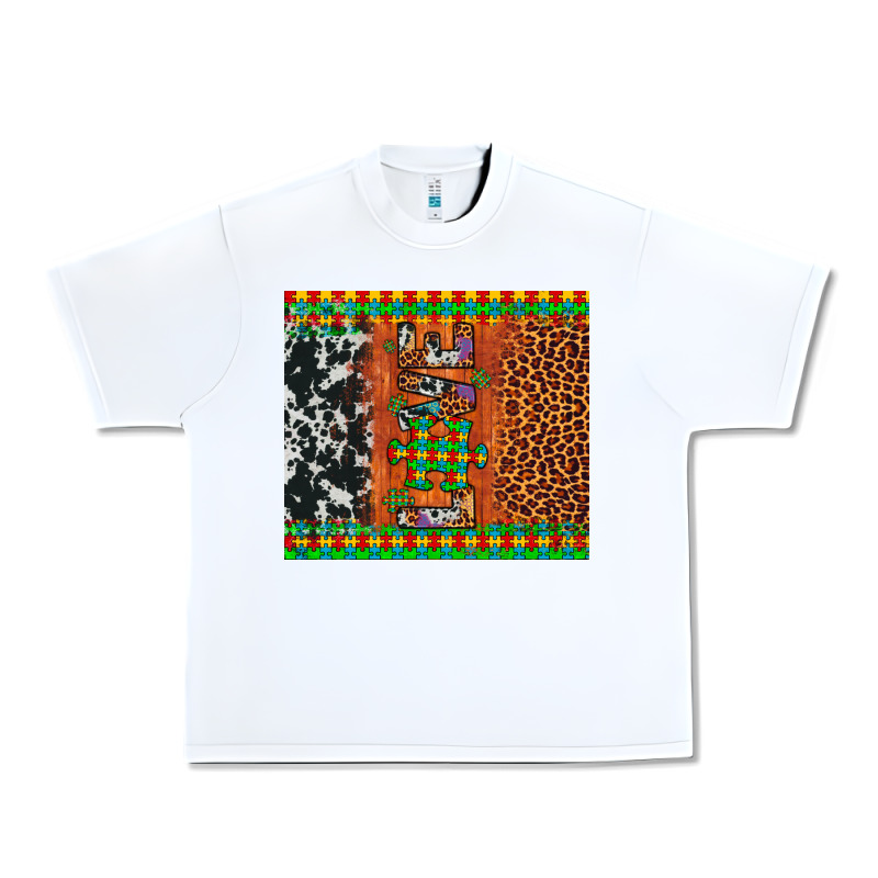 Love Autism Awareness Leopard Cowhide Urban Heavy Tee by Artiststas | Teevron