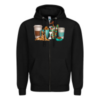 Black german shepherd dog coffee cups Zipper Hoodie - texasbilliewilder