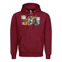 Burgundy german shepherd dog coffee cups Zipper Hoodie - texasbilliewilder