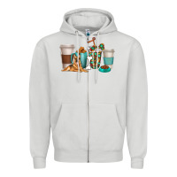 Dove Grey german shepherd dog coffee cups Zipper Hoodie - texasbilliewilder